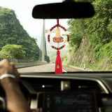 Maxbell Car Rearview Mirror Pendant Lucky Decor for Friend Wall Feng Shui Decor Red Tassel