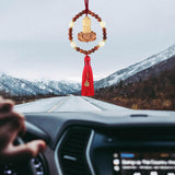 Maxbell Car Rearview Mirror Pendant Lucky Decor for Friend Wall Feng Shui Decor Red Tassel
