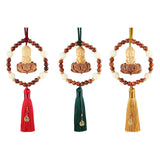 Maxbell Car Rearview Mirror Pendant Lucky Decor for Friend Wall Feng Shui Decor Red Tassel