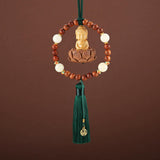 Maxbell Car Rearview Mirror Pendant Lucky Decor for Friend Wall Feng Shui Decor Green Tassel