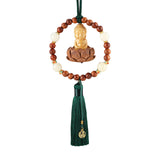 Maxbell Car Rearview Mirror Pendant Lucky Decor for Friend Wall Feng Shui Decor Green Tassel