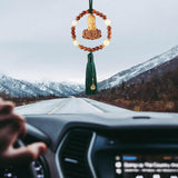 Maxbell Car Rearview Mirror Pendant Lucky Decor for Friend Wall Feng Shui Decor Green Tassel