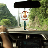 Maxbell Car Rearview Mirror Pendant Lucky Decor for Friend Wall Feng Shui Decor Green Tassel