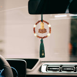 Maxbell Car Rearview Mirror Pendant Lucky Decor for Friend Wall Feng Shui Decor Green Tassel