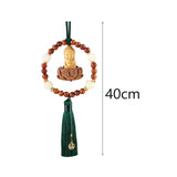Maxbell Car Rearview Mirror Pendant Lucky Decor for Friend Wall Feng Shui Decor Green Tassel