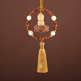 Maxbell Car Rearview Mirror Pendant Lucky Decor for Friend Wall Feng Shui Decor Yellow Tassel