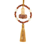 Maxbell Car Rearview Mirror Pendant Lucky Decor for Friend Wall Feng Shui Decor Yellow Tassel