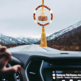 Maxbell Car Rearview Mirror Pendant Lucky Decor for Friend Wall Feng Shui Decor Yellow Tassel