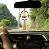 Maxbell Car Rearview Mirror Pendant Lucky Decor for Friend Wall Feng Shui Decor Yellow Tassel