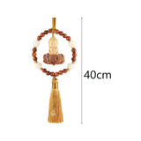 Maxbell Car Rearview Mirror Pendant Lucky Decor for Friend Wall Feng Shui Decor Yellow Tassel
