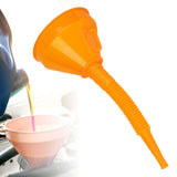 Automotive Funnel Oil Funnel with Hose for Engine Oil Liquid Oil Change orange 145mm