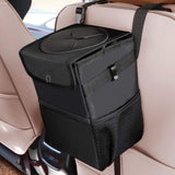 Maxbell Car Trash Can with Lid Portable Trash Bin for Front Back Seat Van Sedan