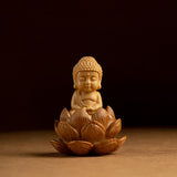 Maxbell Buddha Statue Wall Hanger Lovely Wood Sculpture Car Rear View Mirror Pendant Style A