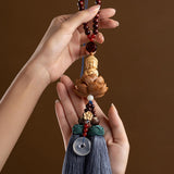 Maxbell Buddha Statue Wall Hanger Lovely Wood Sculpture Car Rear View Mirror Pendant Style A