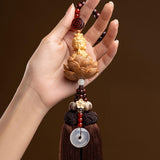 Maxbell Buddha Statue Wall Hanger Lovely Wood Sculpture Car Rear View Mirror Pendant Style A