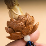 Maxbell Buddha Statue Wall Hanger Lovely Wood Sculpture Car Rear View Mirror Pendant Style A