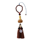 Maxbell Buddha Statue Wall Hanger Lovely Wood Sculpture Car Rear View Mirror Pendant Style A