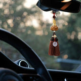 Maxbell Buddha Statue Wall Hanger Lovely Wood Sculpture Car Rear View Mirror Pendant Style A