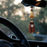 Maxbell Buddha Statue Wall Hanger Lovely Wood Sculpture Car Rear View Mirror Pendant Style B