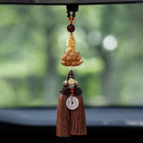 Maxbell Buddha Statue Wall Hanger Lovely Wood Sculpture Car Rear View Mirror Pendant Style B