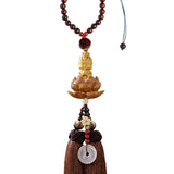 Maxbell Buddha Statue Wall Hanger Lovely Wood Sculpture Car Rear View Mirror Pendant Style B