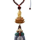 Maxbell Buddha Statue Wall Hanger Lovely Wood Sculpture Car Rear View Mirror Pendant Style D