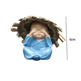 Maxbell Maxbell 4 Pieces Kung Fu Boys Statues for Interior Desk Decor Bedroom Ornaments 6cm Four No Postures