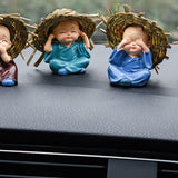 Maxbell Maxbell 4 Pieces Kung Fu Boys Statues for Interior Desk Decor Bedroom Ornaments 6cm Four No Postures