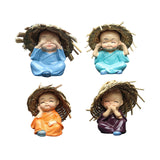 Maxbell Maxbell 4 Pieces Kung Fu Boys Statues for Interior Desk Decor Bedroom Ornaments 6cm Four No Postures