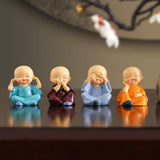 Maxbell Maxbell 4 Pieces Kung Fu Boys Statues for Interior Desk Decor Bedroom Ornaments 6cm Four No Postures