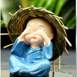 Maxbell Maxbell 4 Pieces Kung Fu Boys Statues for Interior Desk Decor Bedroom Ornaments 6cm Four No Postures