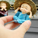 Maxbell Maxbell 4 Pieces Kung Fu Boys Statues for Interior Desk Decor Bedroom Ornaments 6cm Four No Postures