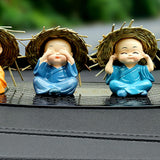 Maxbell Maxbell 4 Pieces Kung Fu Boys Statues for Interior Desk Decor Bedroom Ornaments 6cm Four No Postures