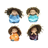 Maxbell Maxbell 4 Pieces Kung Fu Boys Statues for Interior Desk Decor Bedroom Ornaments 6cm Four No Postures