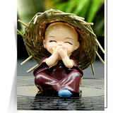 Maxbell Maxbell 4 Pieces Kung Fu Boys Statues for Interior Desk Decor Bedroom Ornaments 6cm Four No Postures