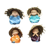 Maxbell Maxbell 4 Pieces Kung Fu Boys Statues for Interior Desk Decor Bedroom Ornaments 6cm Four No Postures