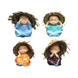 Maxbell Maxbell 4 Pieces Kung Fu Boys Statues for Interior Desk Decor Bedroom Ornaments 6cm Four No Postures