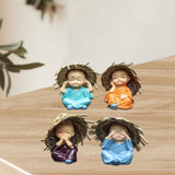 Maxbell Maxbell 4 Pieces Kung Fu Boys Statues for Interior Desk Decor Bedroom Ornaments 6cm Four No Postures
