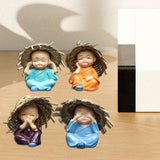 Maxbell Maxbell 4 Pieces Kung Fu Boys Statues for Interior Desk Decor Bedroom Ornaments 6cm Four No Postures