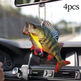 Maxbell Maxbell 4Pcs Generic Fish Car Hanging Ornaments Automotive Accessories Acrylic Signs Style D