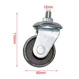 Maxbell 2xGeneric Floor Jack Casters Direct Replace 12mm Stem Horizontal Jack Casters