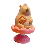 Maxbell Maxbell Shaking Capybara Car Dashboard Ornament Animal Decor Toy Swinging Decoration 4x6cm sitting in lotus