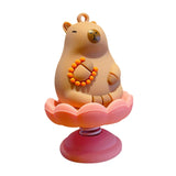 Maxbell Maxbell Shaking Capybara Car Dashboard Ornament Animal Decor Toy Swinging Decoration 4x6cm sitting in lotus