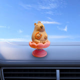 Maxbell Maxbell Shaking Capybara Car Dashboard Ornament Animal Decor Toy Swinging Decoration 4x6cm sitting in lotus