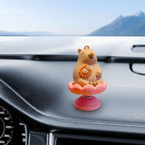 Maxbell Maxbell Shaking Capybara Car Dashboard Ornament Animal Decor Toy Swinging Decoration 4x6cm sitting in lotus