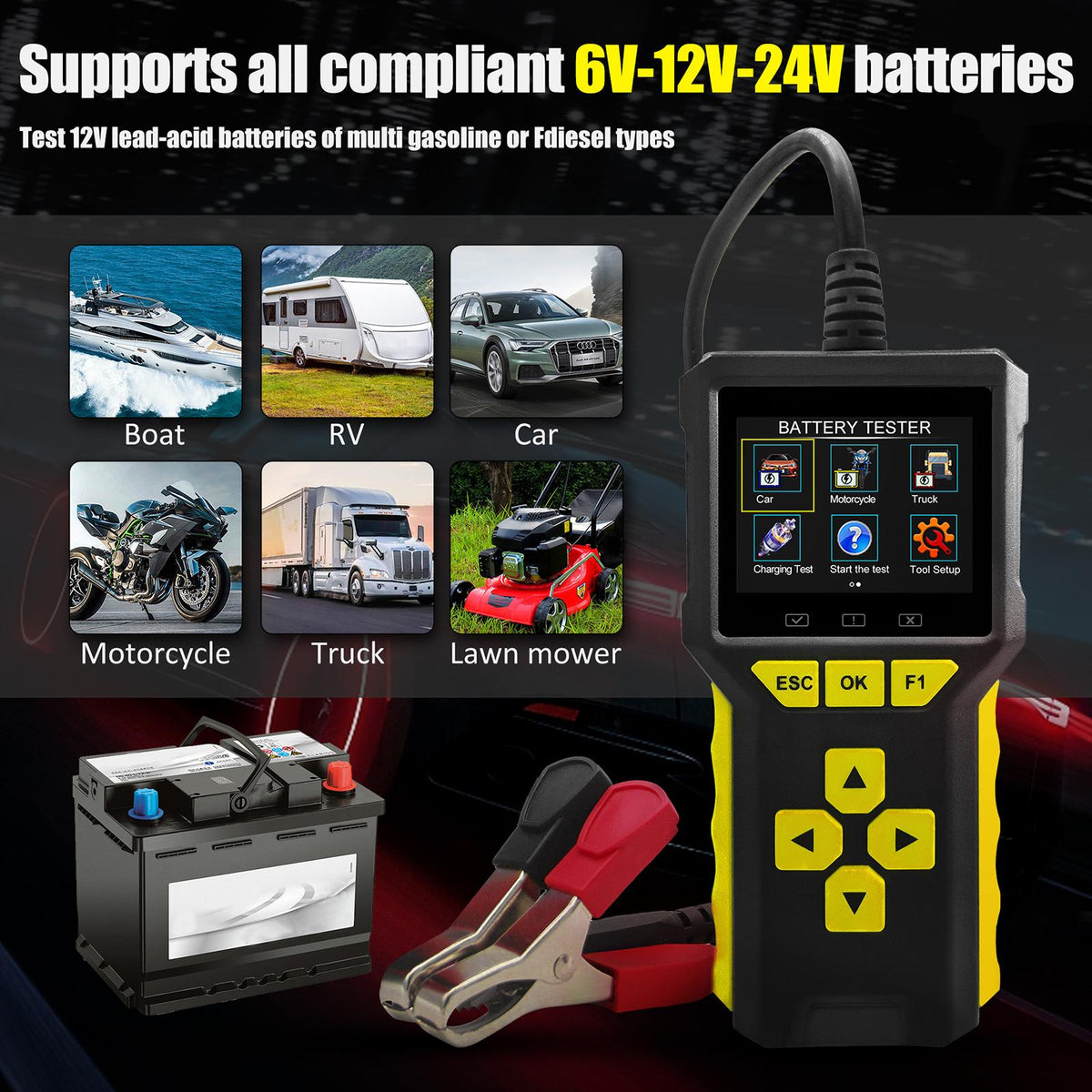 Maxbell Generic 2 in 1 OBD2 Scanner for Car Automotive Voltmeter Vehicle Code Reader