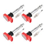 Maxbell 4x Ignition Coil Spark Plug Set 06E905115C. Sturdy Replacement for Audi