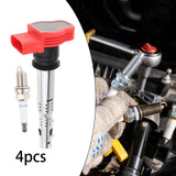 Maxbell 4x Ignition Coil Spark Plug Set 06E905115C. Sturdy Replacement for Audi