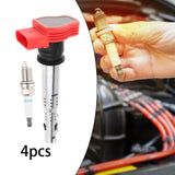 Maxbell 4x Ignition Coil Spark Plug Set 06E905115C. Sturdy Replacement for Audi