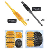 10x Generic Tire Chains for Car Rubber for Winter Driving Trucks Pickup Yellow